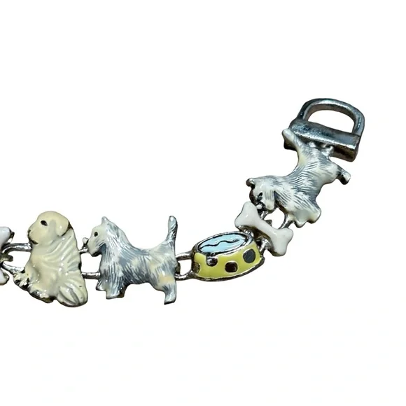 Vintage Antique Dog Charm Bracelet 1950’s Untested Estate Sale - Picture 2 of 6